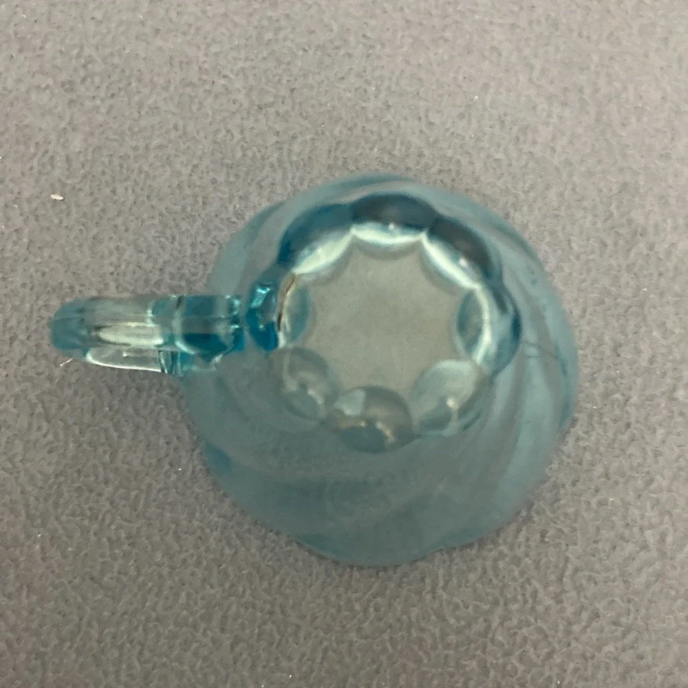 Hazel-Atlas‎ Capri Azure Blue Seashell Swirl Snack Cup - Set of 4
